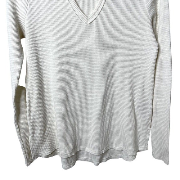 Anthropologie T.la Nadia Ivory Cutout Keyhole Front LS Thermal Top, XS - Picture 4 of 6